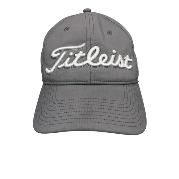 Titleist Pro-V1 Footjoy Performance Gray Adjustable Embroidered Logos Golf Hat - Picture 1 of 5